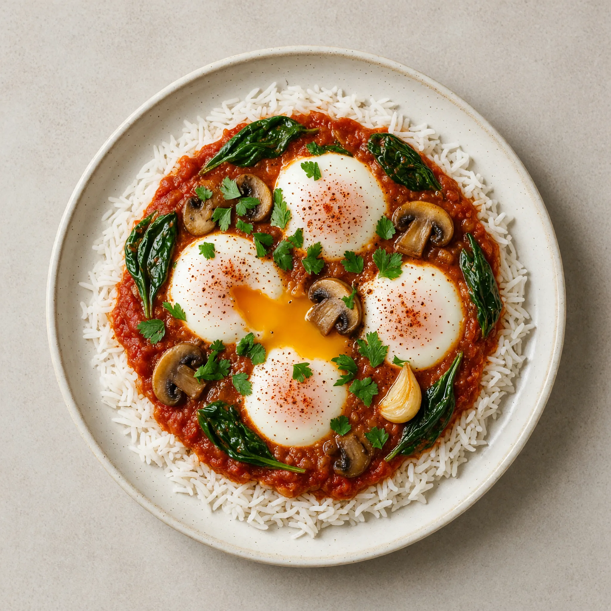 Skillet Eggs in Tomato