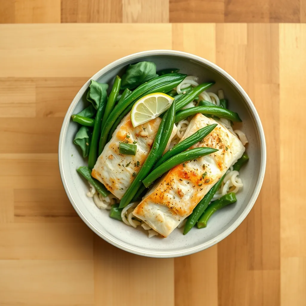 Thai Lime Tilapia with Green Beans and Bok Choy