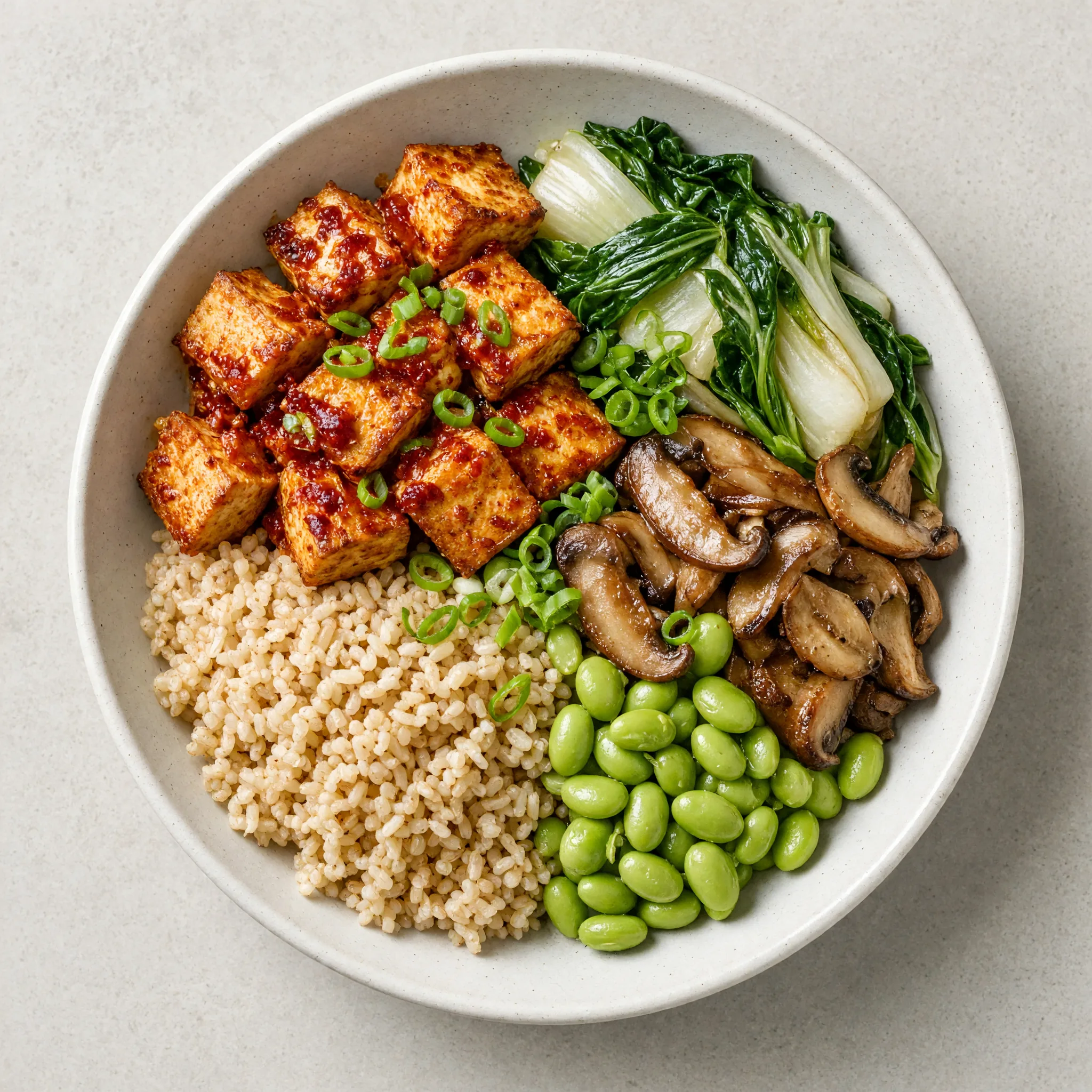 Gochujang Tofu and Edamame Bowl