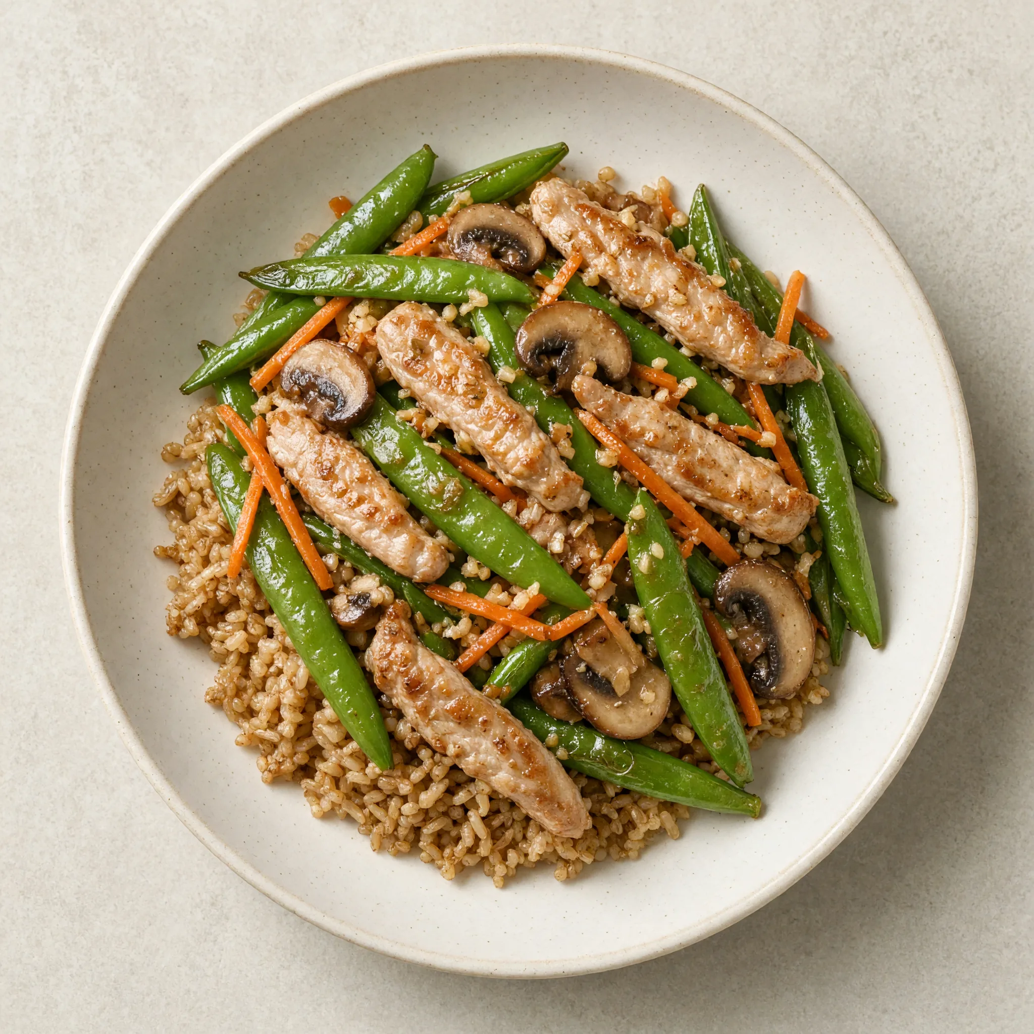 Ginger Garlic Pork with Snap Peas