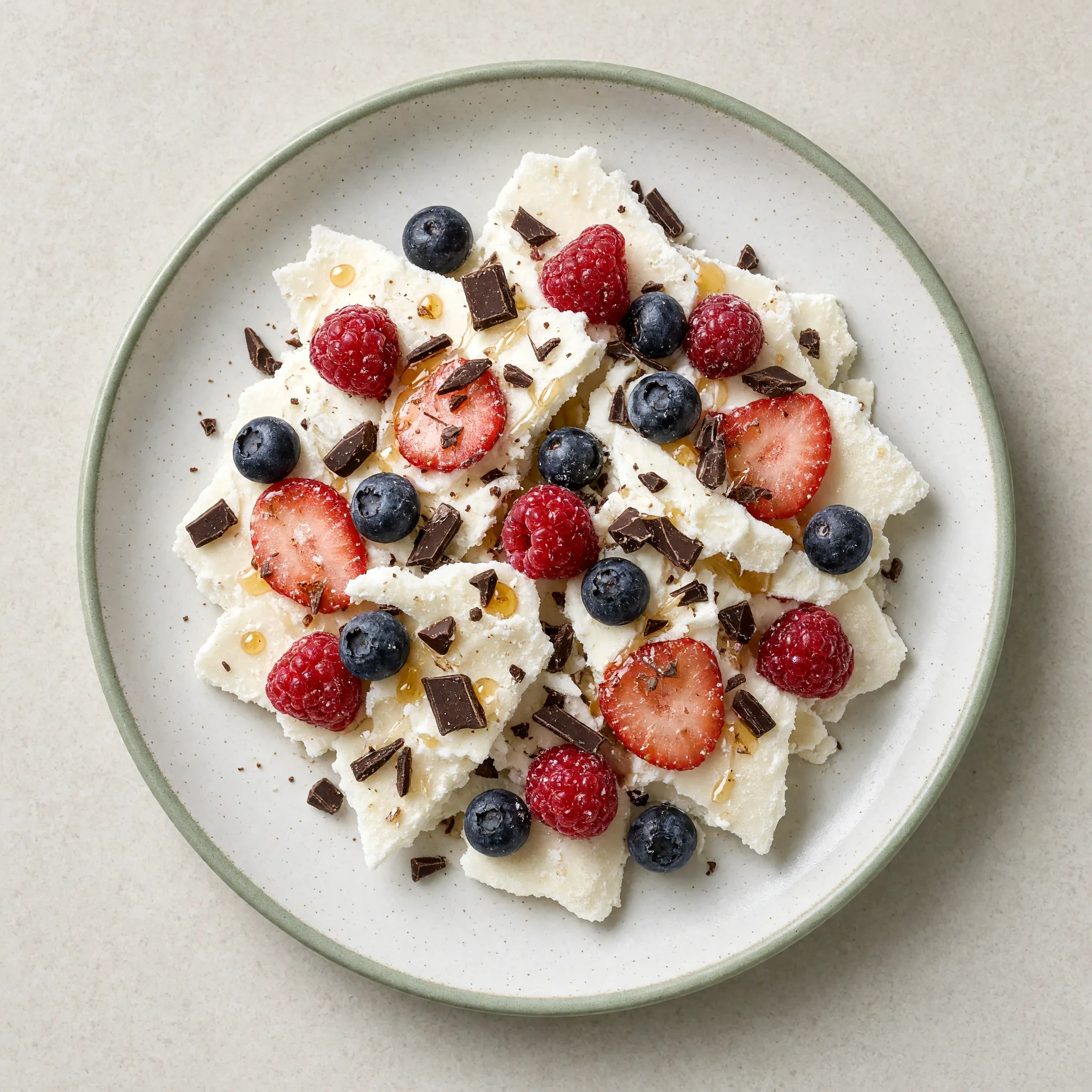 Frozen Yogurt Bark with Berries and Dark Chocolate
